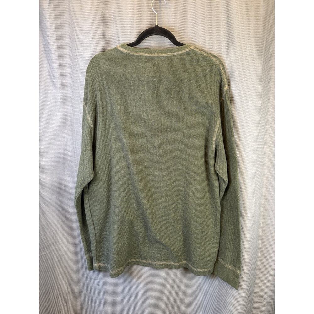 RedHead Men's Waffle-Knit Crew Neck Pullover Sweater Green L Cotton Blend - Picture 3 of 8